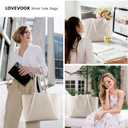 LOVEVOOK Laptop Tote for Women - 15.6 Inch Faux Leather Laptop Bag with Clutch, Large Capacity Office Purse Computer