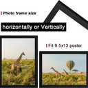 9.5x13 Picture Frame Set of 3, Black Wooden Frame 9.5x13 Wall Gallery Poster Photo frame with Shatter Resistant Plexiglass,Horizontal and Vertical Formats for Wall Hanging best gift