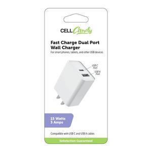 CellCandy Fast Charge Dual Port Wall Charger