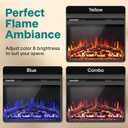 SereneLife Electric Fireplace Insert with Heater | Smart Wi-Fi App Control & Remote | 700W/1500W Adjustable Thermostat with Overheat Protection | 29"x21" Recessed or Wall Mount Design