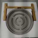 Elevated Slow Feeder Dog Bowl - Puzzle Maze Dish with Bamboo Stand - Raised Ceramic Food Bowl for Medium and Large Dogs - Grey - 8.8 inch (2.5 CUP)