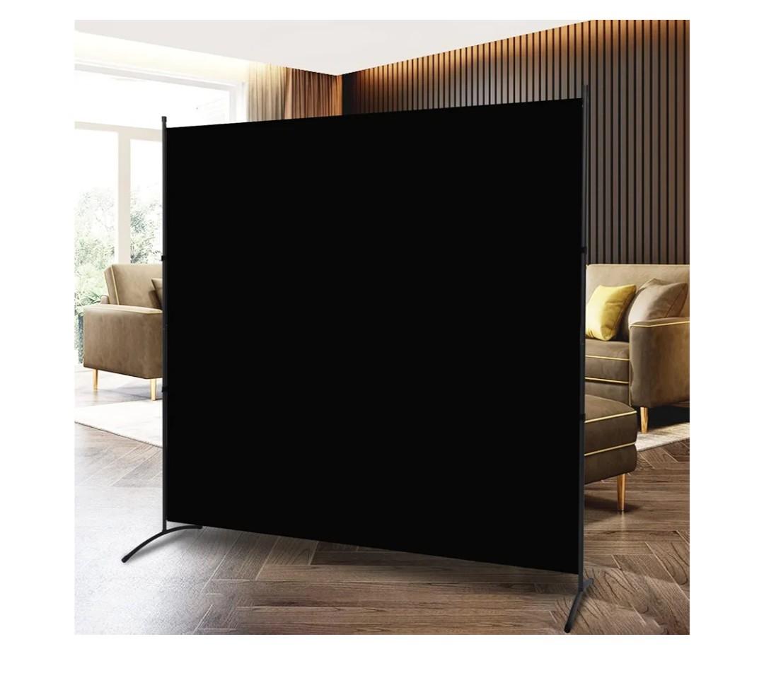 Room Divider Single Panel Privacy Screen, 71''x72''H Large Divider for Room Separation, Thickened Fabric 6FT Room Divider Wall Screen for Bedroom Office School, Portable Partition Room Dividers, Black