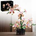 Artificial Orchid Flower Building Block Set with Vase 866pcs, Compatible with Lego Botanical Plant Floral Model Kits, Home Office Decor, Gift for Mother's Day, Anniversary, Birthday for Adults Teens