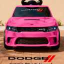 Licensed Dodge Electric Ride on Car for Toddlers Aged 1-3 w/Music & Horn, Hot Pink