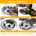 Drip Pans Electric Stove Drip Pans, Chrome Stove Drip Pans Replacement Compatible for Most Plug-in Electric Ranges include Silver 2 * 6in and 2 * 8in