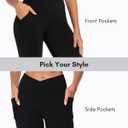Sunzel Flare Leggings for Women with Pockets, Crossover Yoga Pants with Tummy Control, High Waisted and Wide Leg Side Pockets (Gray)