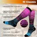 Graduated Compression Socks for Women&Men 20-30mmhg Knee High Socks Travel Hiking Running Stocking, Size L/XL