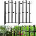 8 Panels Tall No Dig Garden Fence - 40in H x 18ft L, Reinforced Square Tube Rustproof Animal Barrier, Decorative Metal Fencing for Yard & Outdoor Dog Pet Play Areas