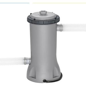 Bestway Flowclear 530 Gallons Per Hour 120 Volt Above Ground Swimming Pool Water Filter Pump Cartridge with Automatic Shut Off Timer (Gray)