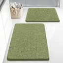 Bcoimo Bath Rugs Mat Set,2 Piece Non Slip Chenille Sage Bathroom Mat Sets | Extra Soft Bathroom Rug set;Non Slip with Rubber Backing Microfiber Mat;High Absorbent And Quick Drying mats;Machine Washable