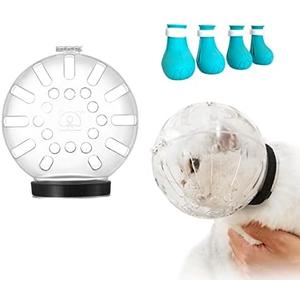 Augegel Cat Muzzle for Grooming,Bubble Muzzle and Boots for Nail Trimming,Cat Grooming Mask with Anti Bite,Cat Astronaut Helmet,Cat Breathable Muzzle and Silicone Paw Covers