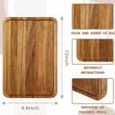 Layhit 3 Pcs Wood Plates Acacia Wooden Serving Trays 13 Inches Rectangle Charcuterie Board Wood Board Cheese Platter Decorative for Food Meat Fruit(Vivid Style)
