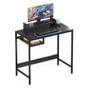 MINOSYS Computer Desk - 32 Inch Home Office Desk with Storage, Gaming Desk with Monitor Stand, Modern Simple Study Table, Adjustable Storage Space, Black