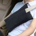 Super Soft Seatbelt Pillow, Seat Belt Pillow for Mastectomy Post-Surgery, Seat Belt Cushion for Heart Surgery Recovery, Hysterectomy Abdominal Incision Recovery Seatbelt (Black, Large)