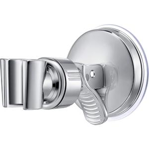 Zhehao Adjustable Shower Head Holder, Removable Suction Cup Shower Head Holder, No Drill Wall Mounted Suction Bracket with Chrome Polished for Marble Glass Metal Ceramic(1,Silver Wrench)