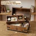 Happenings Solid Wood Treasure Chest Box, Removable Tray, Medium 12x8x8 in