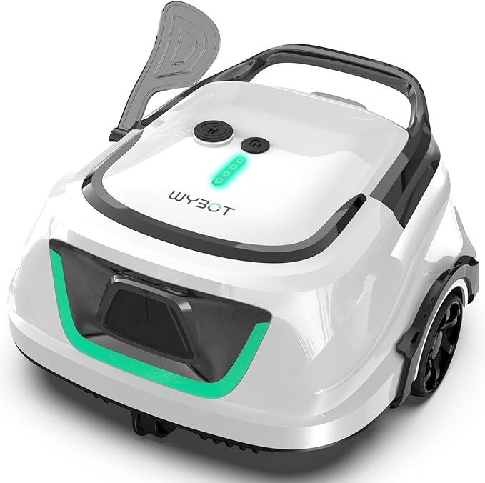 (2026 Upgraded) WYBOT A1 Cordless Robotic Pool Cleaner, Automatic Pool Vacuum Robot with 120 Mins, Double Filters, LED Indicator, 2.5H Charging, Ideal for Above Ground & All Shapes Pools