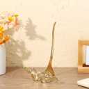 Reallnaive Gold Bowknot Plate Stand for Display Bow Iron Easel Display Picture Frame Holder Stand for Book Plate Photo Art Plaque for Cabinet Kitchen Counter Bar Restaurant Cafe (6 x 8 x 4 Inch)