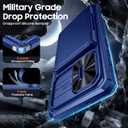 GooseBox for Samsung Galaxy S25 Edge Case Wallet with RFID [Cards Holder][Camera Cover][Edge Raised] Full Body Shockproof Silicone Protective Phone Case for Galaxy S25 Edge 2025 (Blue)