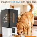 Large Breed Automatic Dog Feeder: 12L/50 Cups with HD 1080P Camera - 5G WiFi Anti-Clog Timed Dog Feeder for Golden Retriever Busy Owners by UTCG