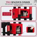 Globlazer Gothic Heavy Duty Cat Tree, 74in Sturdy Goth Cat Tower for Large Cats Adult Big Cat Tree with 7 Scratching Posts, 2 Padded Spacious Condos, 2 Hanging Baskets, Enlarged Perch, S74, Red Black