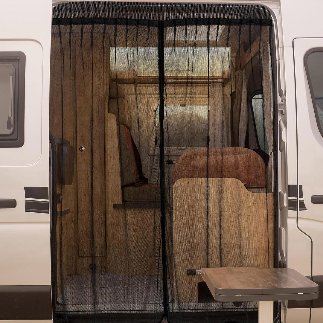Van Bug Screen 65 x 65 Inch High Roof Mosquito Bug Net for Camping Screen Universal Size Mosquito Net Center Zipper Closure with Zipper Van Camping(Medium)