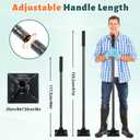 Tamper Tool Heavy Duty 8"x8" Steel Tamper with Adjustable 61 inch Handle Laborsaving Garden Tamper Landscaping Tools for Leveling Soil, Patching, Grading, Paving Stone, Compacting Asphalt