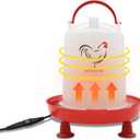 WISMOIER 3L Heated Chicken Waterer for Winter Automatic Chicken Water Heater with Leg Support,35W BPA-Free Poultry Waterer Auto-Fill Heated Watering System for Chicken Coop