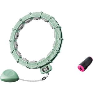 Adjustable Weighted Hula Hoop: Magnetic Massage, Counter, Detachable Joints, Lightweight, Non-Falling, Convenient and Easy to Store Hula Hoop (24 Sections, Green)