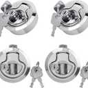 4 PCS 2 Inch Zinc Alloy Flush Pull Hatch Latch Lock Boat Latches, Boat Flush Pull Hatch Latch for Yachts & RVs Durable Deck Hardware
