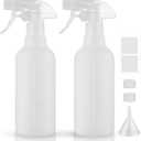 Spray Bottles 16.9oz HDPE Spray Bottle for Hair Mist/Stream Empty Heavy Duty Refillable Containers for Cleaning Solutions, Plants, Vinegar 2 Pack (White, 16.9oz)