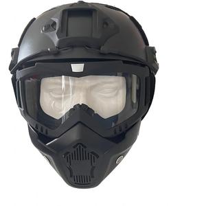 Airsoft Helmet and Mask Fast Base Jump Helmet PJ Style Airsoft Helmets Tactical Full face mask with Detachable and Adjustable Goggles 