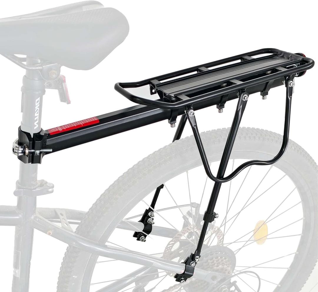 Rear Bike Bicycle Cargo Rack, Aluminum Alloy Rear Bike Pannier Rack for Back of Bike Carrier Rack with Quick Release Mountain Road Bicycle Rear Racks 110-165 lbs Capacity Universal