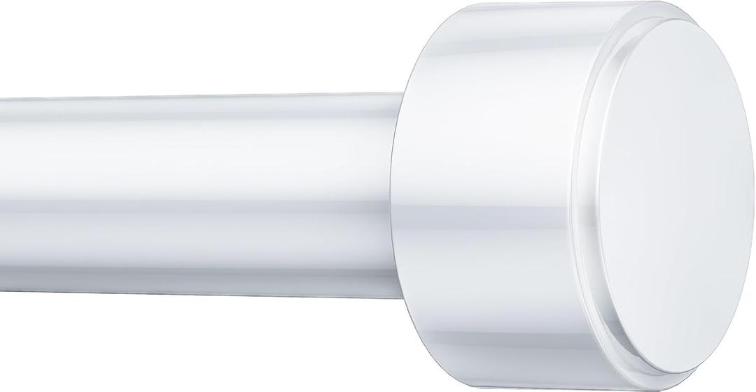 Curtain Rods for Windows 32-60 Inch, 1 Inch Adjustable White Curtain Rod Set with Brackets, Easy Install