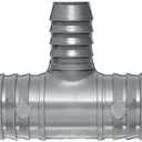 Spears 1401 Series PVC Tube Fitting, Tee, Schedule 40, Gray, 2" x 1-1/2" Barbed
