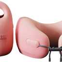 PIXIE MOOD Every Think Travel and Airplane Neck Pillow, Memory Foam, Support, Neck, Head Chin - Soft, Lightweight, Washable, Easy-to-Carry (Pink)