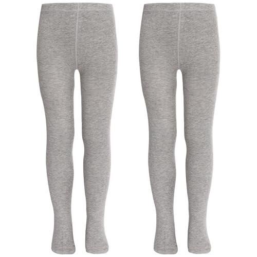 Dxhycc 2 Pack Kids Girls Seamless Cotton Tights School Dress Tights Leggings Stockings for Uniform or Everyday