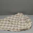 Gingham Tablecloth Rectangle Table Cloth Heavy Duty Cotton Checkered Table Cover for Spring Picnic Kitchen Dining(C-Beige, 52x70 inch)