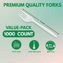 1000 Count Plastic Forks Disposable Medium Weight BPA Free, Heat Resistant, Bulk Premium Cutlery Utensils for Takeout, Meal Prep, Party Supply (10 Packs of 100)