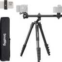 SmallRig CT25 64.5"/164cm Horizontal Overhead Tripod for iPhone & Camera, with Phone Holder & Carrying Bag, 22lb Max Load Aluminum Lightweight Camera Tripod for Overhead Shots/Live Streaming