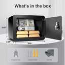 Marcree 0.23 Cub Safe, Small Safe Box with Key, Mini Home Safes for Money, Coin and Cash, Security Safes for Kids, Lock Box for Personal Items, Black, 6.69 x 9.06 x 6.69 Inches