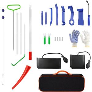 Car Lockout Kit 22pcs, Car Repair Tool Kit with 64-inch Long Reach Tool