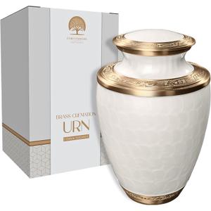 Cremation Urn for Human Ashes  Adult Brass Urn for Men or Women up to 200lbs  Handcrafted Memorial Burial Container  Suitable for Funeral or Display (Eternal Elegance)