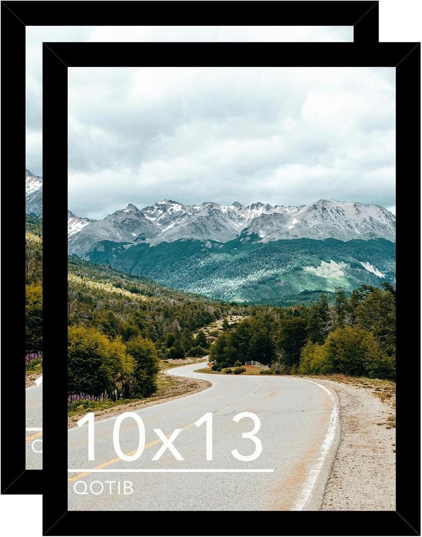 10x13 Picture Frame Black for Wall Hanging, Wood 10 x 13 Frame Photo Frame for Wall Horizontally or Vertically, Black, 2 Pack