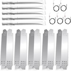 Grill Replacement Parts for Nexgrill 720-0888, 720-0888N, 720-0830H Grill Models, Stainless Steel Grill Burner Tubes, Heat Shield Tent Plates and Grill Ignitors Kit Replacement Parts, 5 Pack