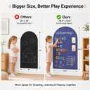 Magnetic Arch Wall Decal - Large 39.4" x 23.6" Matte Finish Chalkboard Sticker for Wall, Upgraded Strong Adhesive, Homeschool Learning Corner for Kids 5-10 (Blue)