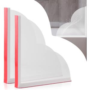 2 Pack Large Shower Splash Guard for Walk in Shower, Upgrade 9.25 x 9.25 In Bath Tub Splash Guards, Shower Corner Bathtub Water Blocker, Waterproof Shower Accessories to Keep Water in Shower