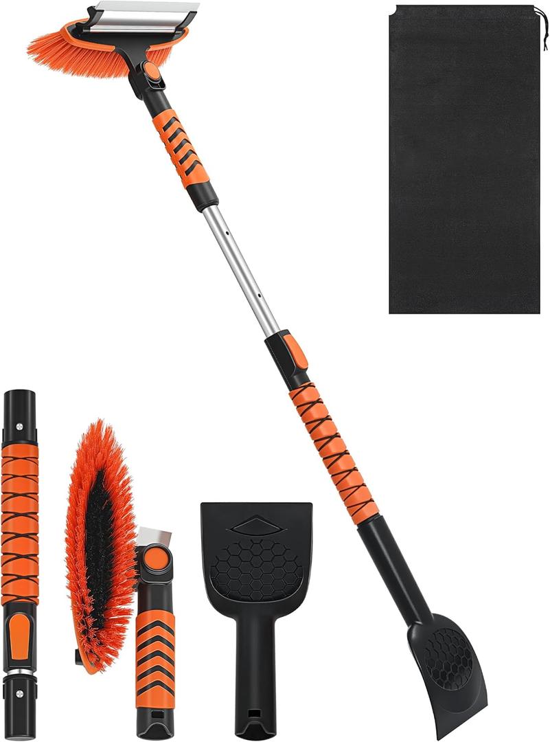 Ordenado 43" Snow Brush and Ice Scraper - Extendable Snow Scrapers and Cleaner for Car Windshield, 180 Pivoting Window Snowbrush with Foam Grip, Long Winter Broom Brushes for SUV, Truck, Auto Vehicle