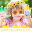 Groovy Retro Flower Sunglasses Headbands Party Favors Daisy Flower Costume Accessories Set 60s 70s Party Gifts for Kids (12 Pcs)