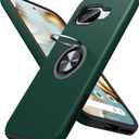 JAME for Google Pixel 9a Case, Dual Layer Military Grade Protection, Shockproof Cover with Metal Ring Holder Stand Kickstand, Slim Fit Protective Phone Case for Google Pixel 9A, Dark Green